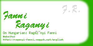 fanni raganyi business card